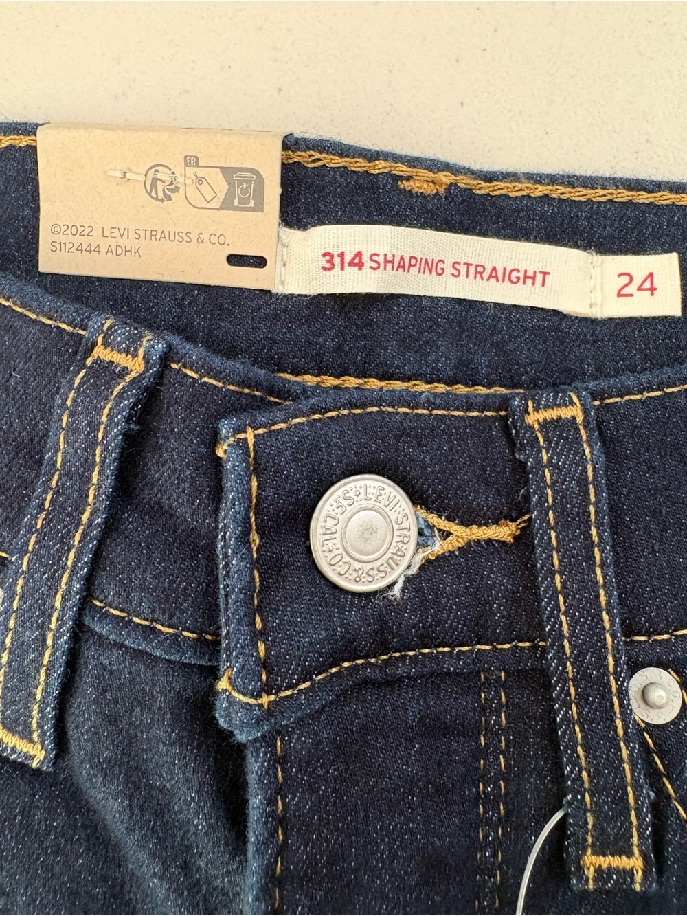 Levi’s 314 Shaping Straight Jeans W24 L32 Slim Straight Size 24 - Picture 5 of 16